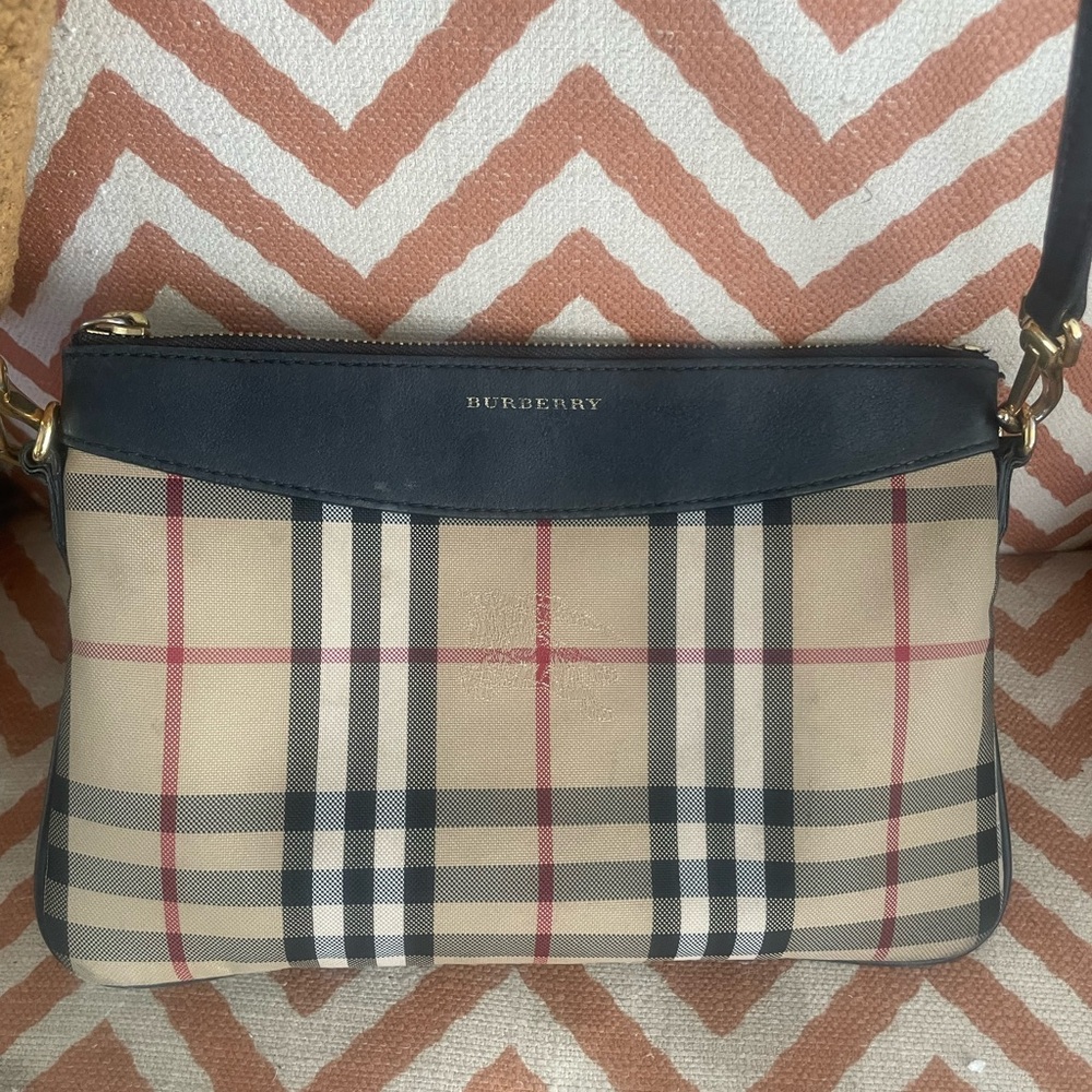 Burberry Checkered Beige and Black Crossbody Bag